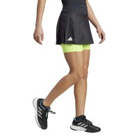 Adidas Pleated Aeroready Pro Black Lime Skirt
