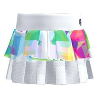 Falda Bidi Badu Kaleido Pleated Blanco Mix  Offer + Cheap