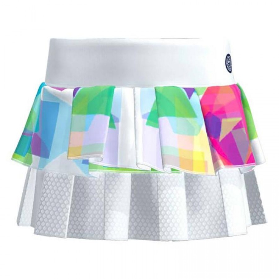 Falda Bidi Badu Kaleido Pleated Blanco Mix  Offer + Cheap