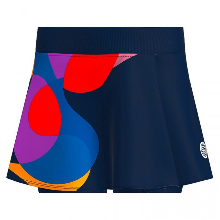 Bidi Badu Twiggy Impresso Ondulado Azul Escuro Mix Saia  Oferta + Barato