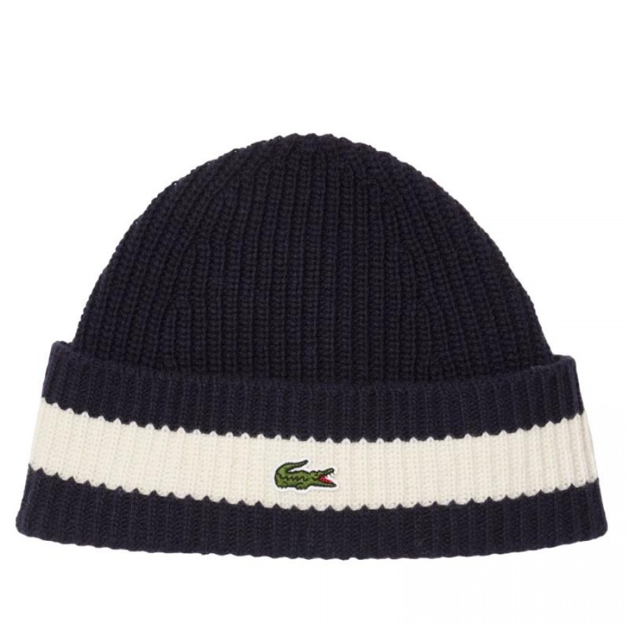 Chapeu de Lã Branca Azul Marinho Lacoste  Oferta + Barato