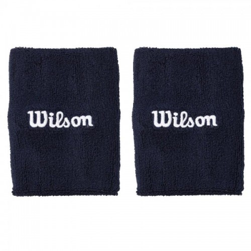 Wilson Wide Terry Navy Blue Wristbands 2 Units