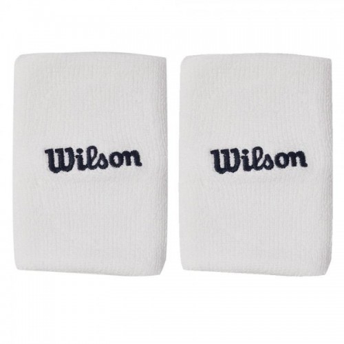 Wilson Wide Terry White Wristbands 2 Units