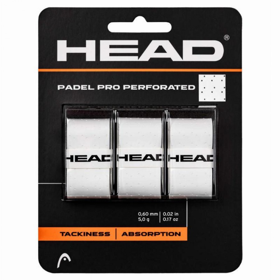 Overgrips Head Padel Pro Perfurado Branco 3 Unidades  Oferta + Barato