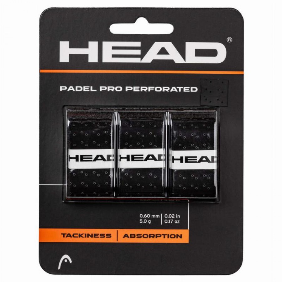 Overgrips Head Padel Pro Perforated Black 3 Units  Offer + Cheap