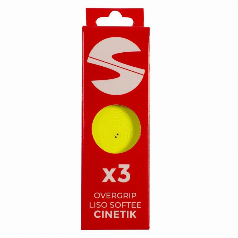 Softee Cinetik Smooth Overgrips Jaune Fluor 3 unités