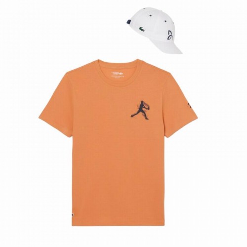 Pack : T-shirt orange et casquette blanche Lacoste Novak Djokovic