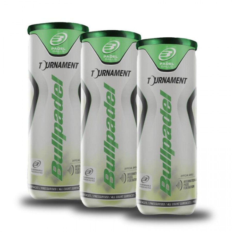 Pack de 3 Botes de Pelotas Bullpadel Tournament Pro  Oferta + Barato