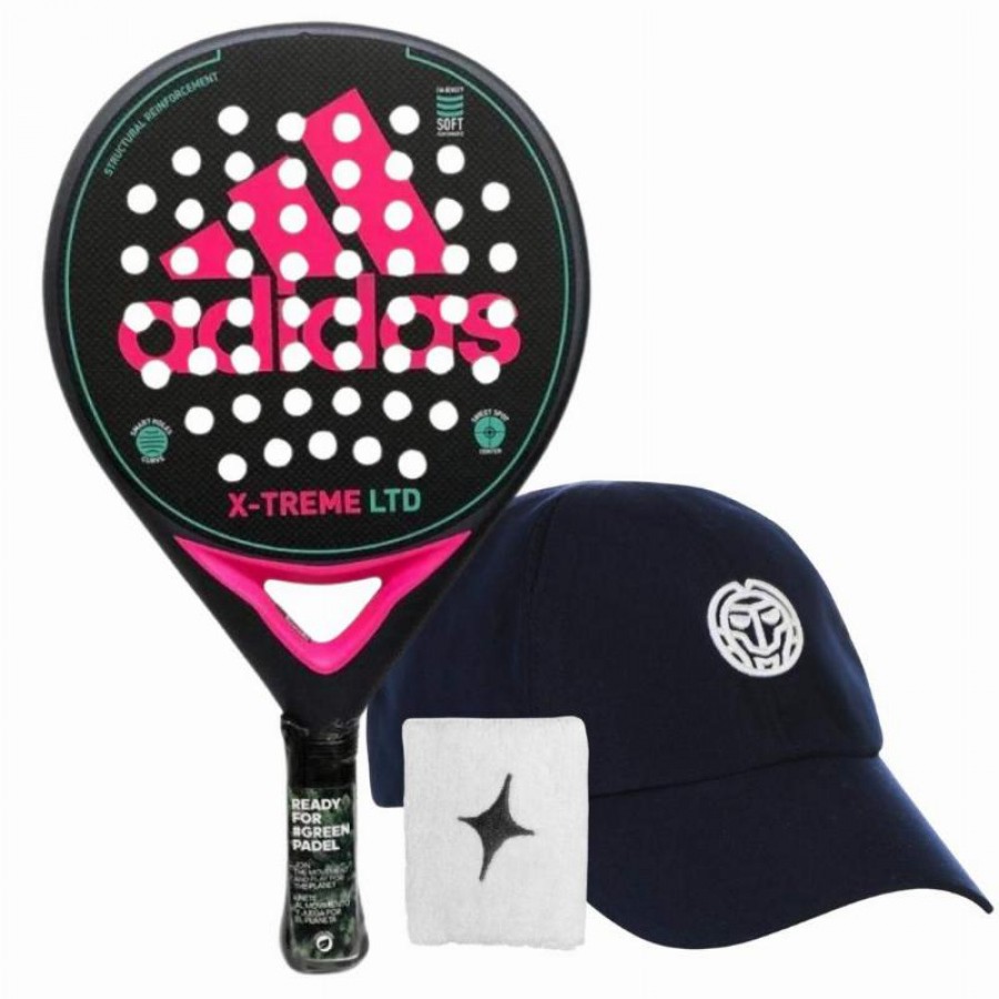 Pack Raquette adidas X-Treme Noir Rose avec Casquette et Bracelet  Offre - Pas cher