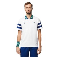 Lacoste Roland Garros Medvedev White Navy Polo Shirt  Offer + Cheap