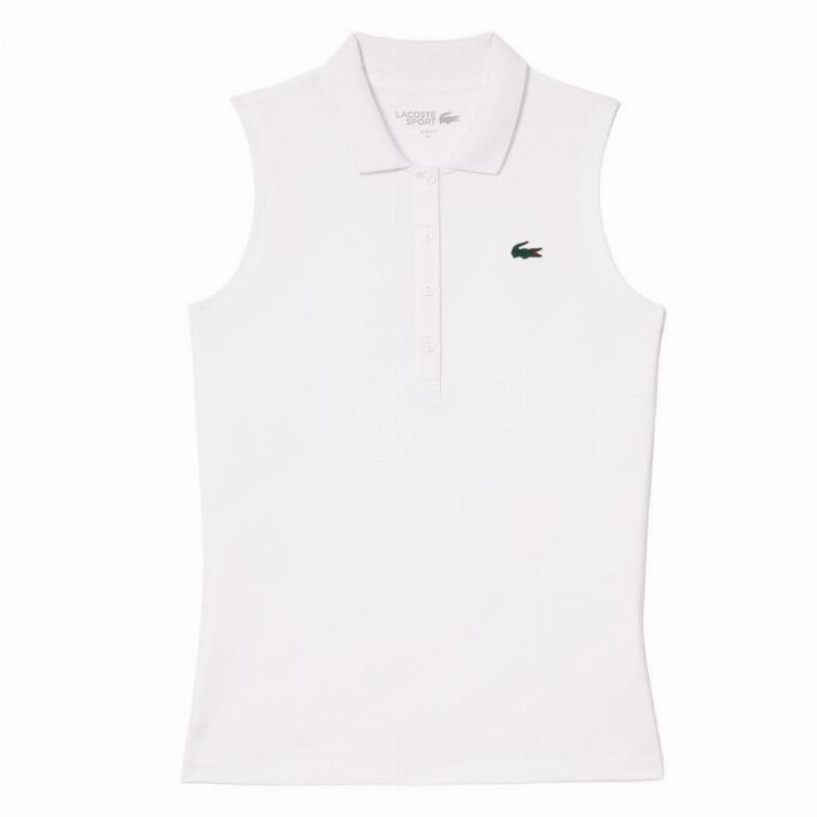 Polo Feminino Lacoste Ultra Dry Branco  Oferta + Barato