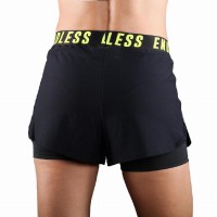 Short Endless Tech Iconic Negro Amarillo Mujer  Oferta + Barato
