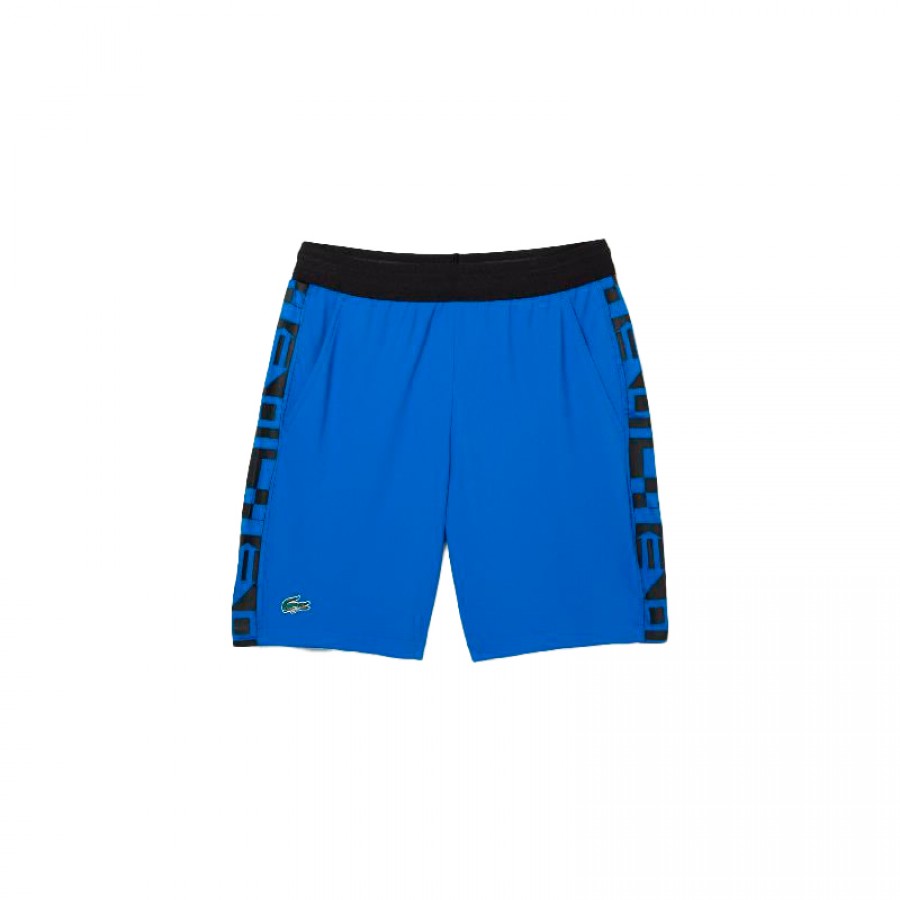 Short Lacoste Sport Azul Estampado  Oferta + Barato