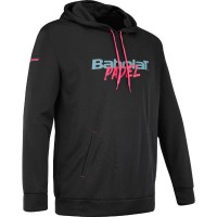 Sudadera Babolat Padel Hood Negro Rosa