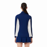 Moletom Lacoste Ultra Dry Azul Marinho Branco para Mulheres  Oferta + Barato