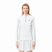 Sweat-shirt femme Lacoste Ultra Dry Blanc Vert  Offre - Pas cher