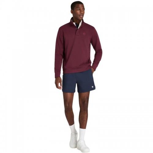 Wilson Tennis Club Half Zip Sweatshirt Royal Garnet