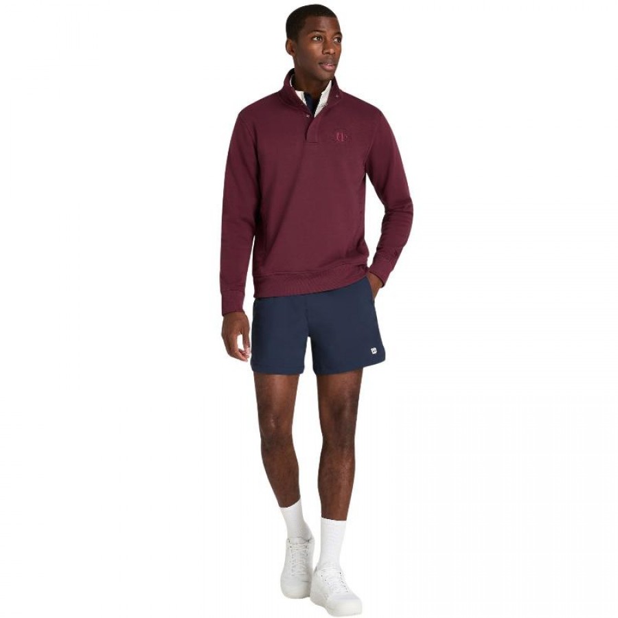 Wilson Tennis Club Sweat-shirt demi-zip Royal Garnet