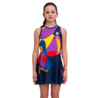Vestido Twiggy Bidi Badu Azul Escuro Junior Mix  Oferta + Barato
