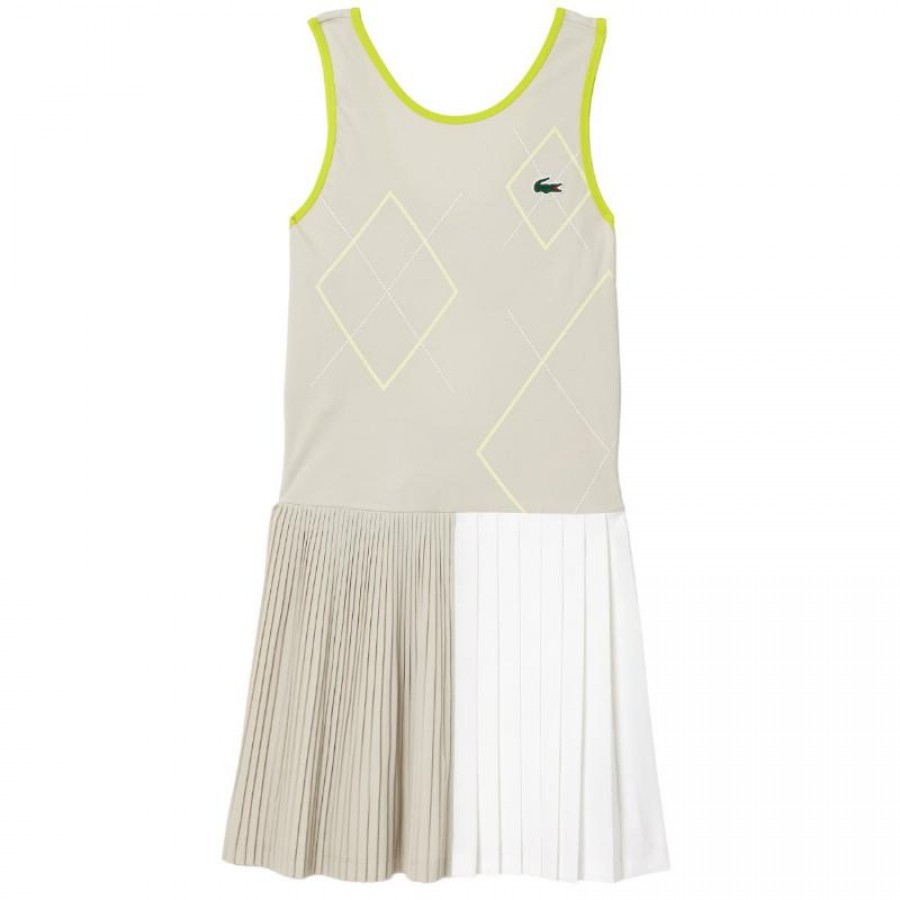 Vestido Lacoste Ultra Dry Gris Blanco Amarillo  Oferta + Barato