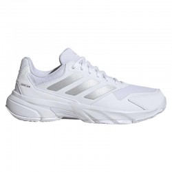Tênis femininos Adidas CourtJam Control 3 Prata Branca
