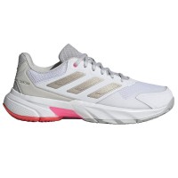 Tênis Adidas CourtJam Control 3 Branco Prata Vermelho Feminino  Oferta + Barato