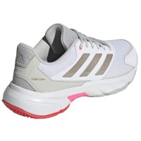 Tênis Adidas CourtJam Control 3 Branco Prata Vermelho Feminino  Oferta + Barato