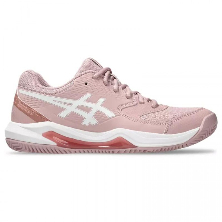 Asics Gel Dedicate 8 Clay Pink Morganite Baskets blanches pour femmes