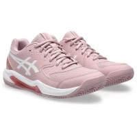 Asics Gel Dedicate 8 Clay Pink Morganite Baskets blanches pour femmes
