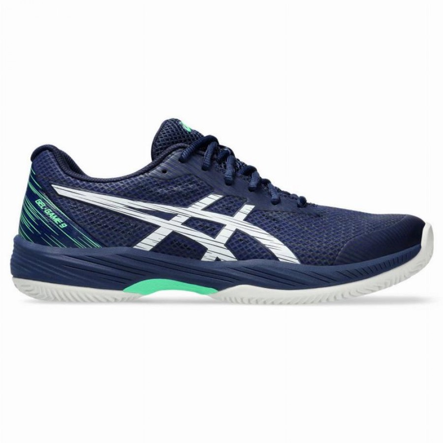 Asics Gel Game 9 Clay Blue White Sneakers  Offer + Cheap