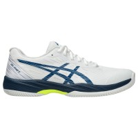 Asics Gel Game 9 Clay White Blue Mako Sneakers  Offer + Cheap
