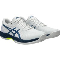 Asics Gel Game 9 Clay White Blue Mako Sneakers  Offer + Cheap