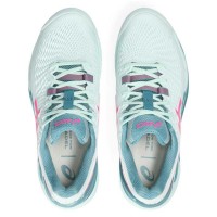 Asics Gel Resolucão 9 Padel Mint Rosa Fluor Sapatos Femininos  Oferta + Barato