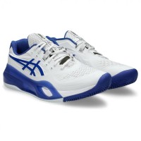 Baskets Asics Gel Resolution X CLAY Blanc Cobalt  Offre - Pas cher