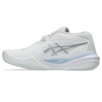 Baskets Femme Asics Gel Resolution X CLAY Blanc Argent  Offre - Pas cher