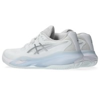 Baskets Femme Asics Gel Resolution X CLAY Blanc Argent  Offre - Pas cher