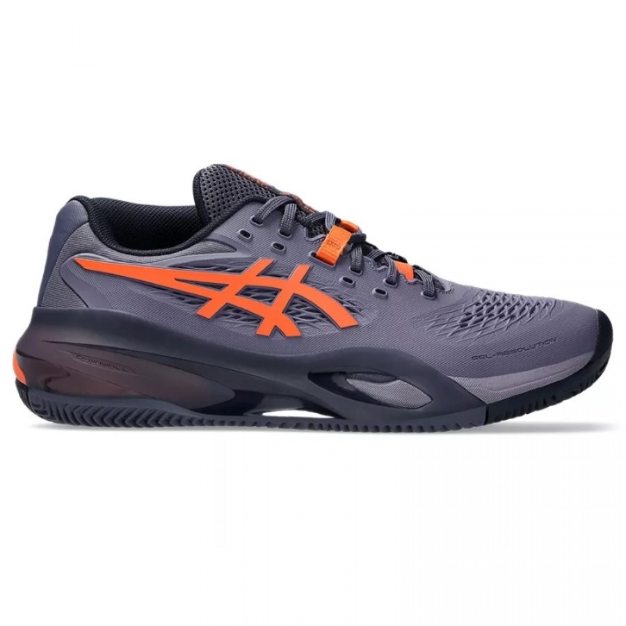 Tênis Asics Gel Resolution X Clay Cinza Roxo Laranja  Oferta + Barato
