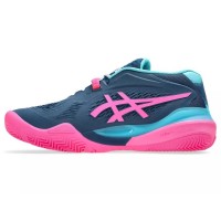 Tênis Asics Gel Resolution X Padel Azul Mako Rosa  Oferta + Barato