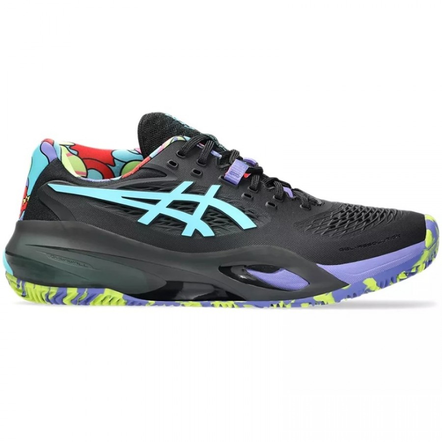 Tênis Asics Gel Resolution X Padel Preto Azul Aqua  Oferta + Barato