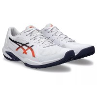 Asics Solution Swift FF 2 Clay White Blue Orange Sneakers  Offer + Cheap