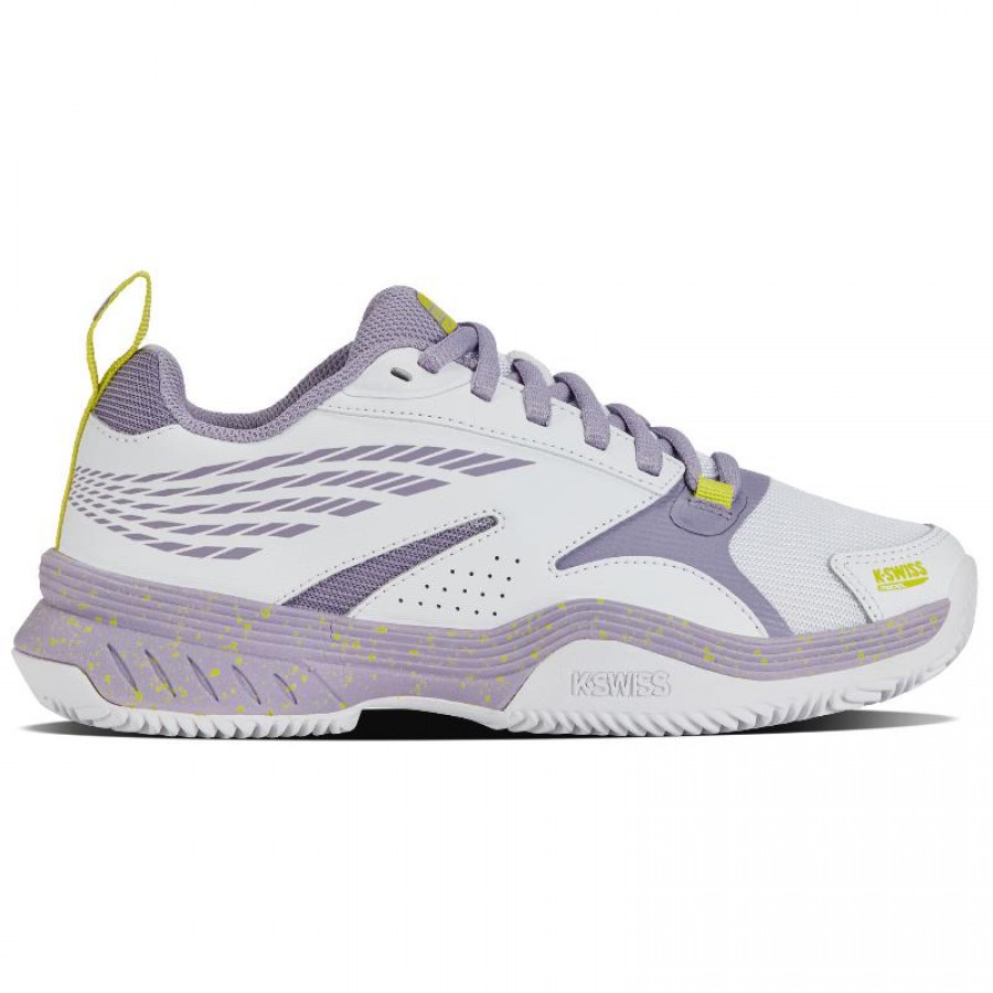 Sapatos femininos Kswiss Speedex Padel branco roxo  Oferta + Barato