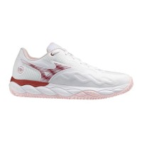 Zapatillas Mizuno Wave Enforce Court Clay Blanco Rojo Mujer