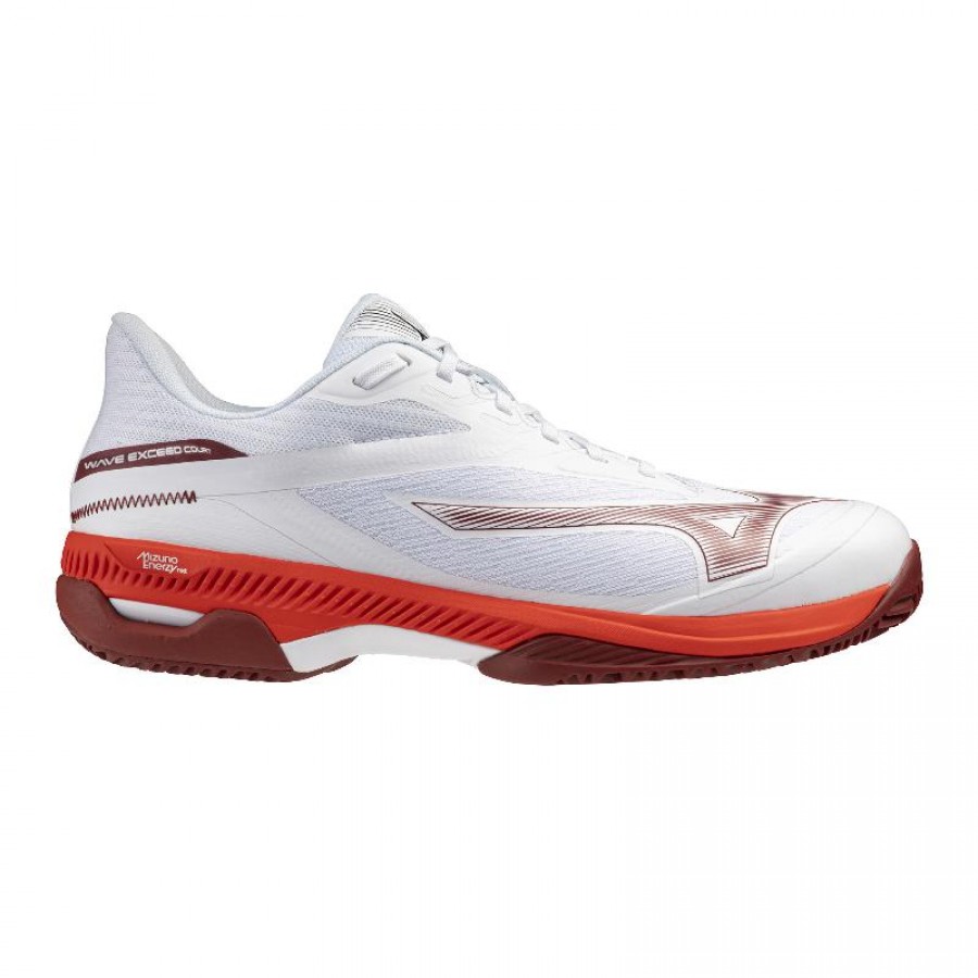 Baskets Mizuno Wave Exceed Court en argile blanche rouge