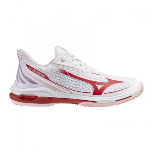 Mizuno Wave Exceed Tour 7 Clay White Red Baskets féminines