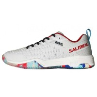 Salming Rebel Light Dazzle Branco Vermelho Azul Sapatos Femininos  Oferta + Barato